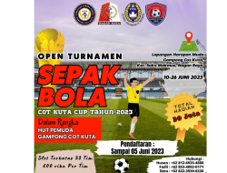 Peringati Hut Pemuda, Gampong Cot Kuta Gelar Turnamen Bola Kaki Terbuka Tingkat Kabupaten Nagan Raya